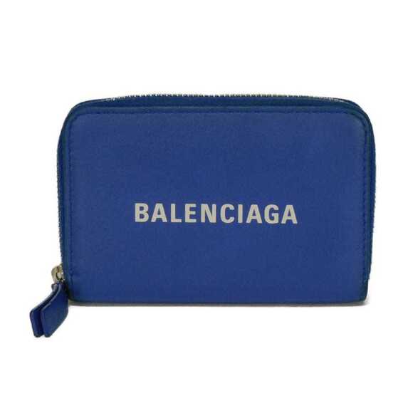 Balenciaga Everyday Coin and Card Case Smooth Calfskin Round Blue 505049 ...